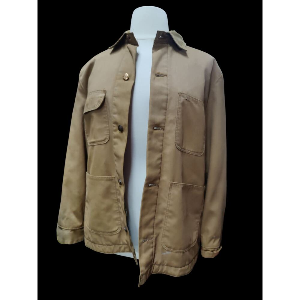 Vintage Wrangler tan jacket blanket lining with corduroy collar size 42